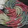 Natural Rare Multi Sapphire Faceted Roundel Beads Strand Length 7 Inches and Size 4mm approx.